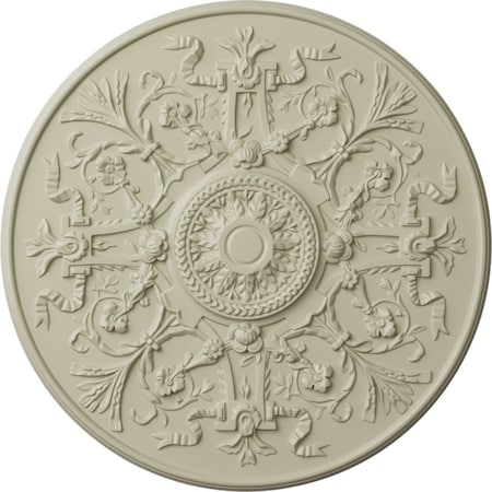 Versailles Ceiling Medallion (Fits Canopies Up To 3 1/4), Hnd-Painted Clear Yellow, 33OD X 1 3/4P